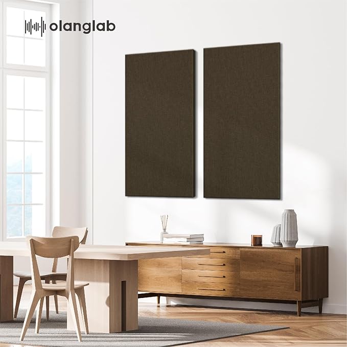 Olanglab Sound Absorbing Acoustic Wall Panels 2 Pack, Large Fabric Wrapped - Image 3