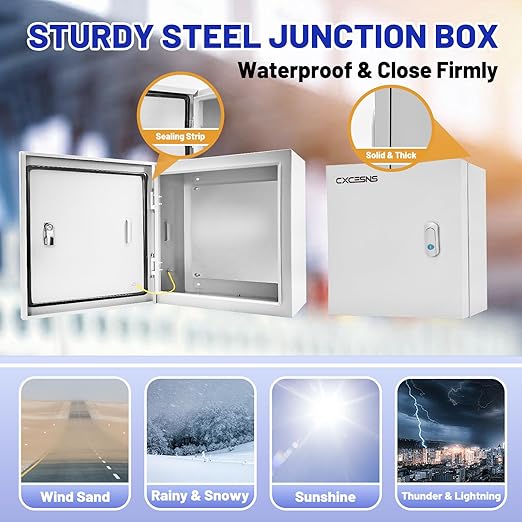 Outdoor Electrical Box 20 x 20 x 6''D NEMA 4X Enclosure Steel Box, Waterproof & - Image 3