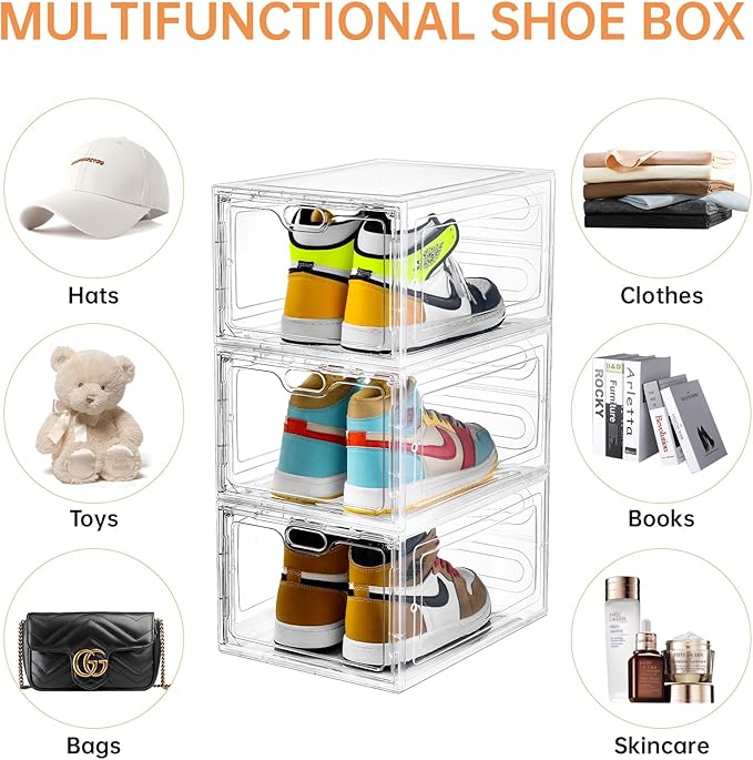 6 Pack Large Shoe Storage Box, Shoe Containers - Image 5