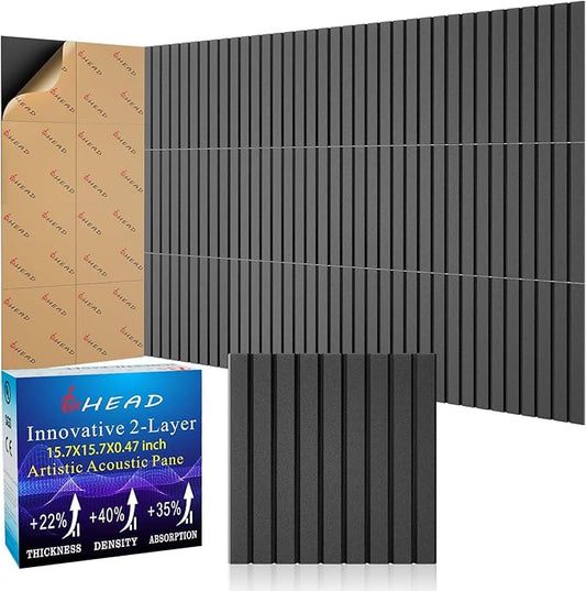 BSHEAD 8 Pack Large Soundproof Wall Panels, 15.7 x 15.7 x 0.47 in Sound Proof by Staytunedforournewproduct