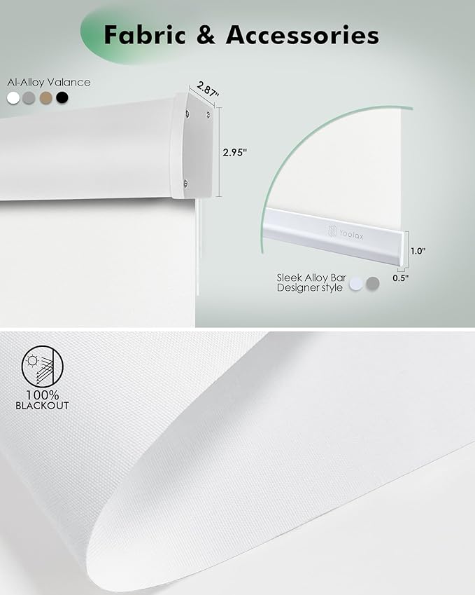 Yoolax Motorized Blinds with Remote, Automatic Roller Shades Cordless Electric - Image 5