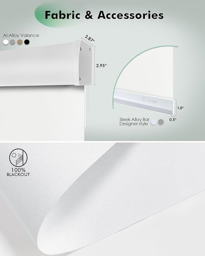 Yoolax Motorized Blinds with Remote, Automatic Roller Shades Cordless Electric - Image 5