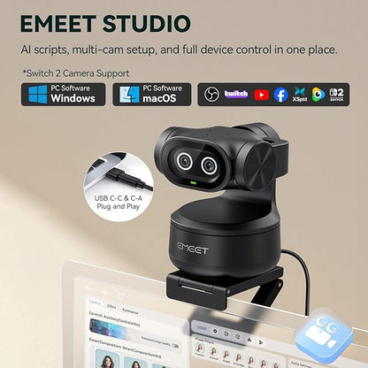 EMEET PIXY Dual-Camera AI-Powered PTZ Camera 4K, AI Tracking, PDAF&AI Autofocus - Image 7