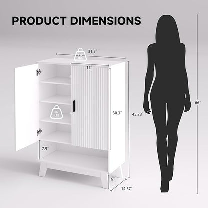 4-Tier Fluted Shoe Cabinet - Image 2