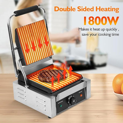 1800W Commercial Indoor Electric Grill & Panini Press - Image 4