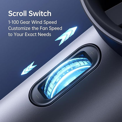 JISULIFE Portable Handheld Fan, Speed Adjustable Turbo Mini and 3600mAh Battery - Image 4