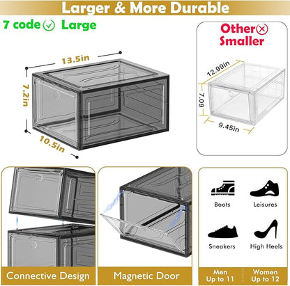 12 Pack Clear Shoe Storage Organizer - Image 5