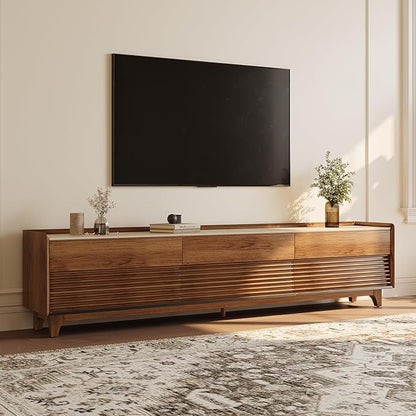 POVISON Fully-Assembled Mid Century Matte Sintered Stone TV Stand by POVISON
