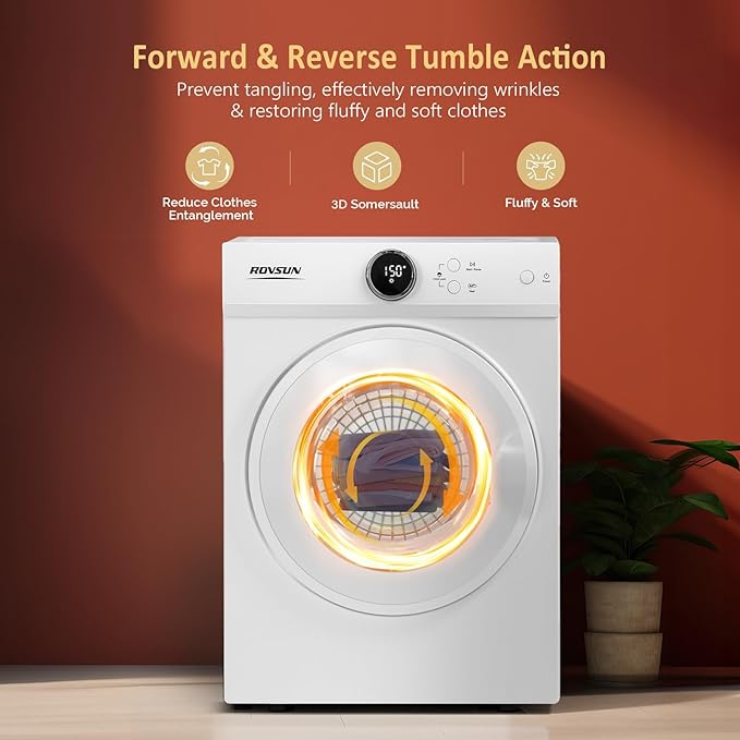 ROVSUN 1.8 Cu.Ft Portable Clothes Dryer, 1020W High End Front Load Electric - Image 5