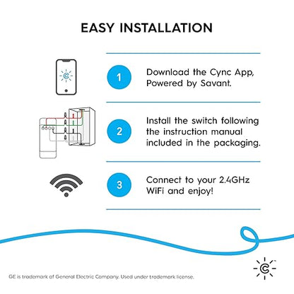 GE Lighting CYNC Smart Dimmer Light Switch + Motion Sensor, Neutral Wire - Image 3