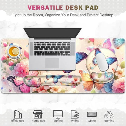 Gaming Mouse Pad, Large Desk Mat, Cute Desk Pad Protector, 4in1 XXL Mousepad + - Image 8