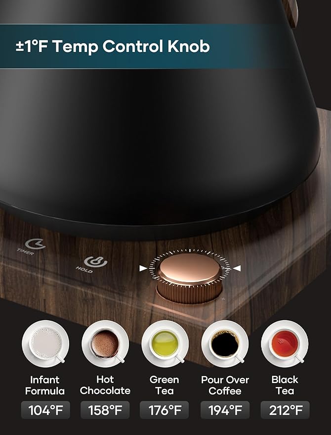 Electric Kettle, Gooseneck Electric Kettle, ±1℉ Precise Temperature Control - Image 3
