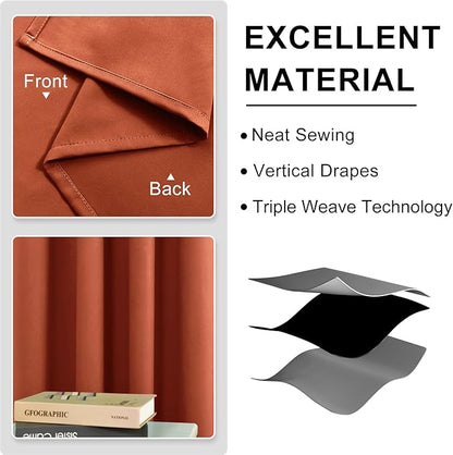 DWCN Black Out Curtains 84 Inch Long 2 Panels, Thermal Light Blocking Room - Image 5