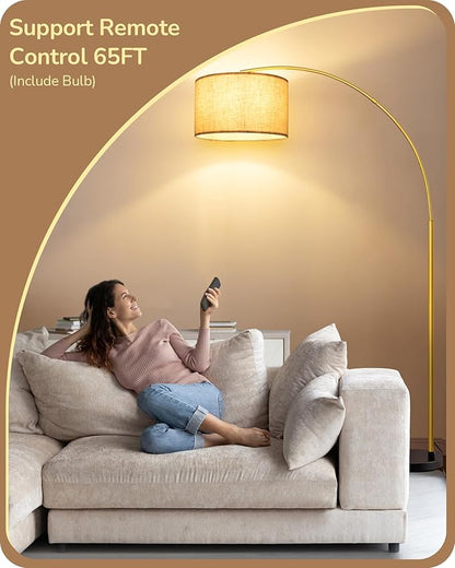 EDISHINE 78.3" Gold Arched Floor Lamp - Image 3