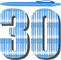Aozora Pens Bulk 30 Pack Blue Click Pen No Bleed Wholesale Retractable by Aozora