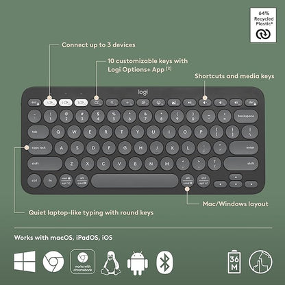 Logitech Pebble Keys 2 K380s, Slim and Portable, Easy-Switch - Image 6