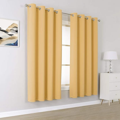 Desert mist Curtains 63 Inches Long Soft Blackout Curtain Panels - Image 2