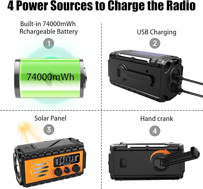 QAUYYW 74000mWh Emergency Radio - Image 7