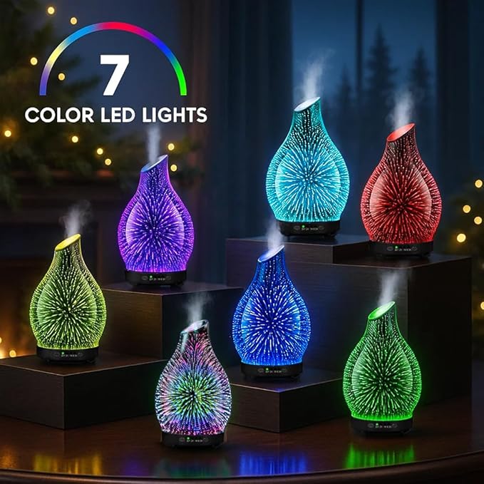 Essential Oil Diffuser & Essential Oils Set, Glass Aromatherapy Diffuser - Image 7
