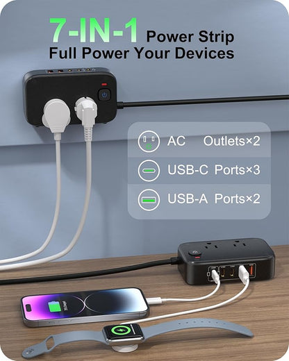KWRNVO 5FT Travel Power Strip - Image 2
