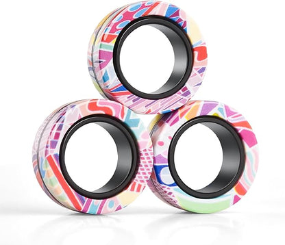 Magnetic Rings Fidget Toys for Adults, Fidget Spinner Rings for Anxiety Relief by FINGERROCK
