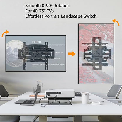 WANDEMEI Rotating TV Mount for 40-75 Inch LCD LED OLED Screen, Vertical and - Image 2