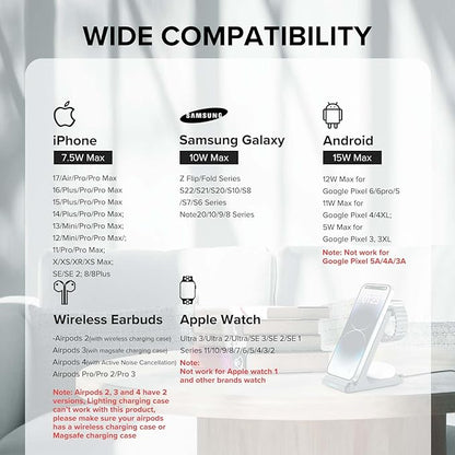 Wireless Charging Station, 3 in 1 Fast Wireless Charger Stand - Image 3