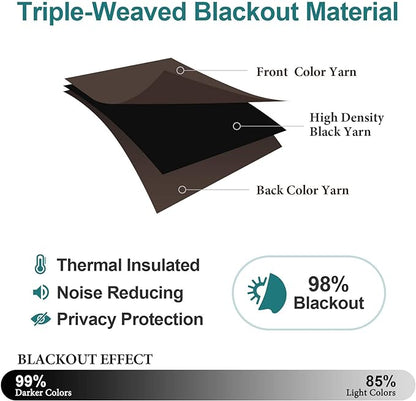 ChrisDowa Blackout Curtains 102 Inches Long 2 Panels Set - Image 4