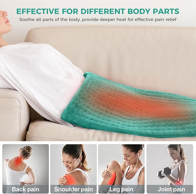 NOWWISH Heating Pad for Back Pain Relief & Period Cramps, 33x17 Inches Electric - Image 7