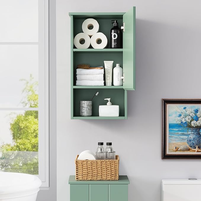 Bathroom Wall Cabinet with Single Door, Soft-Close Hinges, 15x27 inch Wooden - Image 7