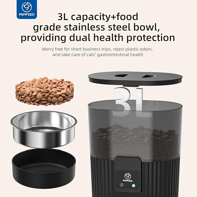 PAPIFEED Automatic Cat Feeder 3.5L/15 Cup 2.4G Bluetooth Pet Feeder - Image 5