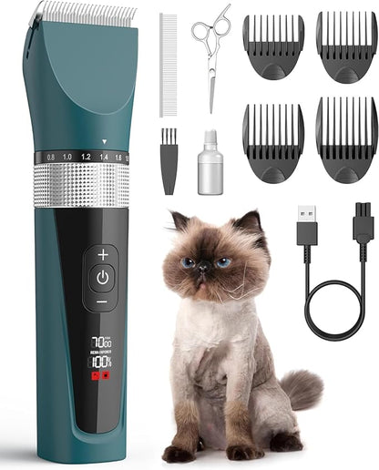 oneisall Cat Clippers for Matted Hair, 5-Speed Quiet Cat Grooming kit, Cordless by oneisall