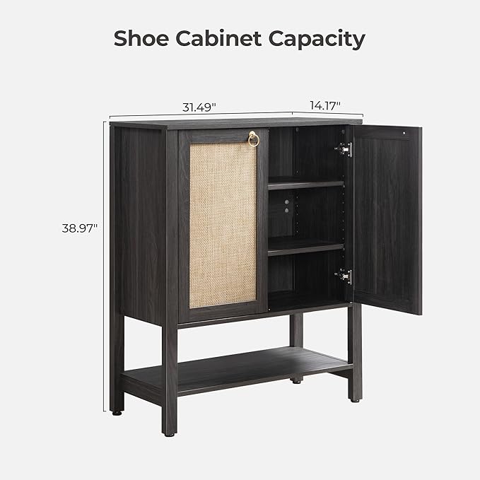 SICOTAS Rattan Shoe Storage Cabinet - Image 2