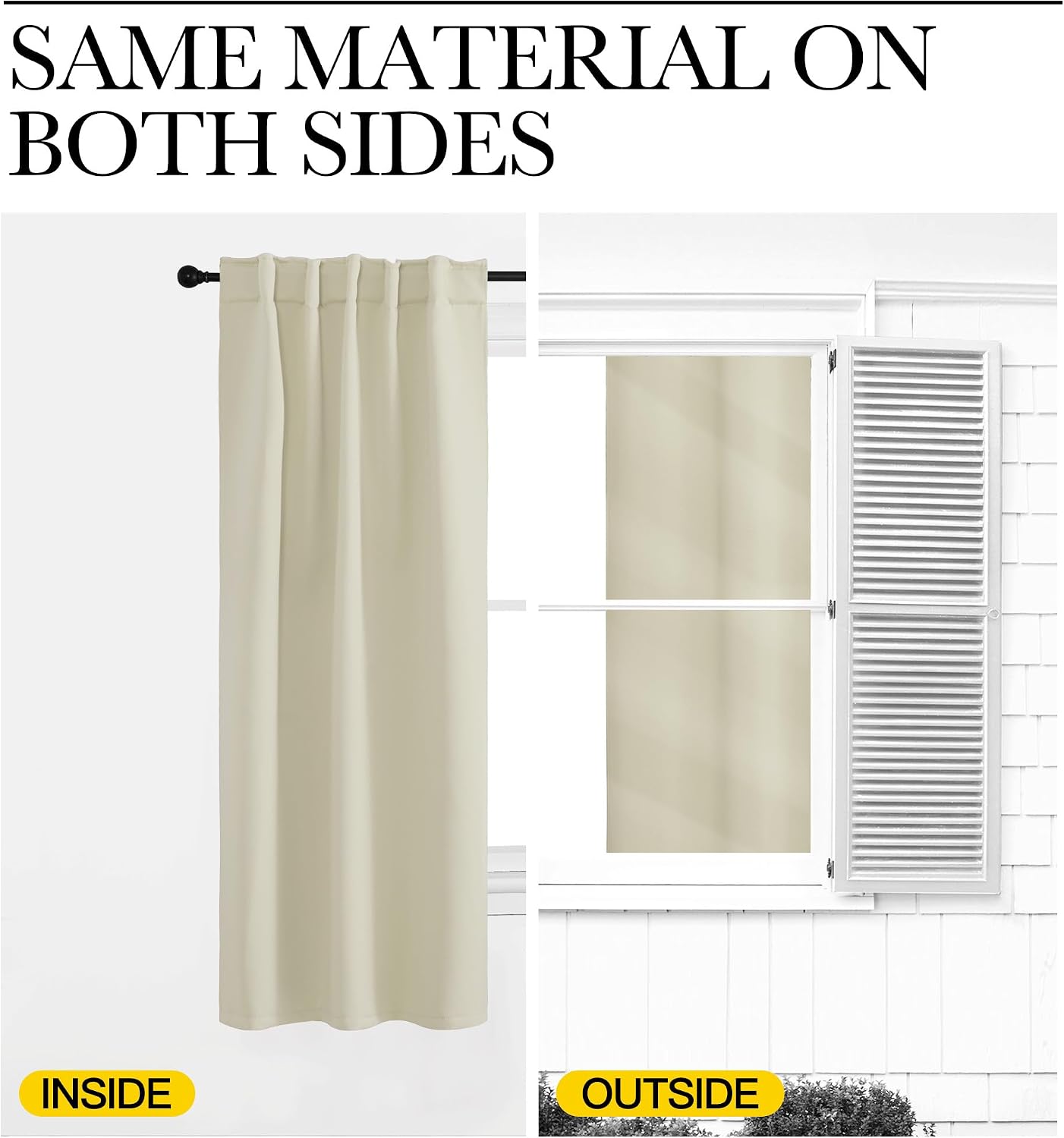 NICETOWN Blackout Window Curtains for Living Room - (Beige Color) 34x48 Inch, 2 Panels Set, Thermal Insulated Room Darkening Blackout Drapes/Draperies with Rod Pocket & Back Tab for Loft