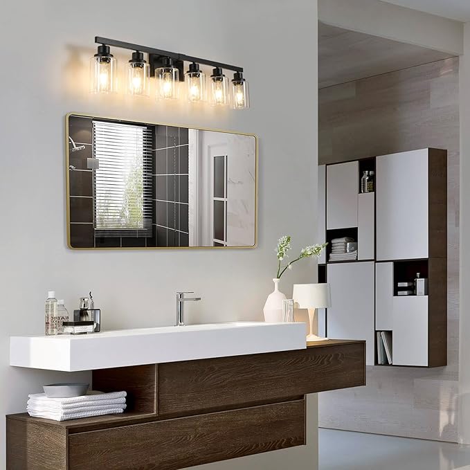 DIKAIDA 6-Light Black Vanity Lights 38'' Modern Bathroom Vanity Lighting - Image 4