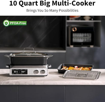N21NA Pro Slow Cooker 10 Quart, 8-in-1 Programmable PFOA-Free Ceramic Coated - Image 2