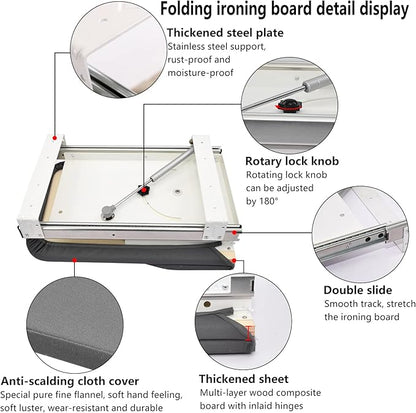 AKOZLIN Retractable Pull Out Ironing Board Closet Sliding Out Swivel Iron Board - Image 6
