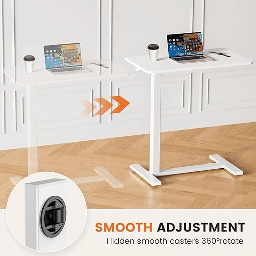 Mobile Bed Laptop Desk with Lockable Wheels and Height Adjustment Function - Image 5