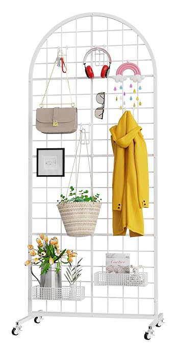 VGMiu Grid Wall Panel 1PCS Display Stand 2' x 5.2' FT White Grid Wall Panels by VGMiu