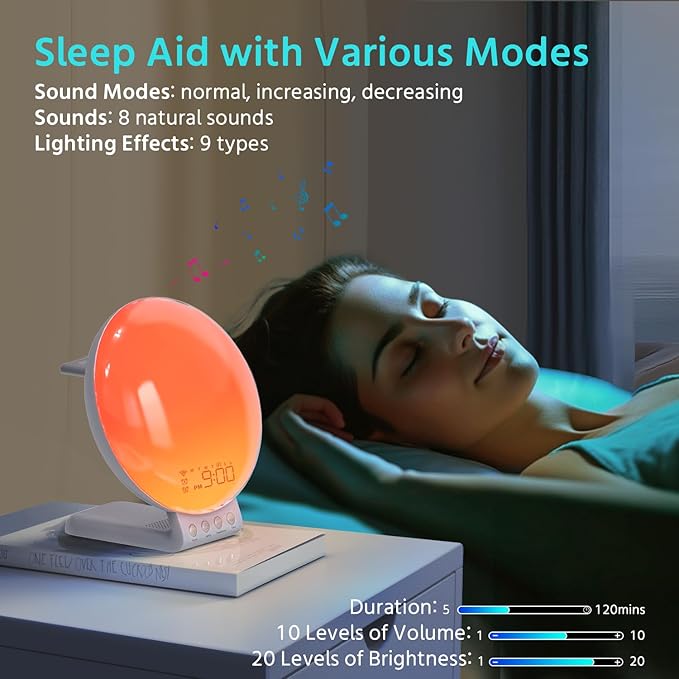 MOMILLA Sunrise Alarm Clock, 3 in 1 Wireless Charging Station, Smart App - Image 7