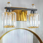 FDPBY Bathroom Vanity Lights 2-Light Black Gold Modern Crystal Vanity Light by FDPBY