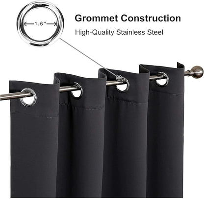 CUCRAF Dark Grey Blackout Curtains 108 inch Length, Thermal Insulated Room - Image 3
