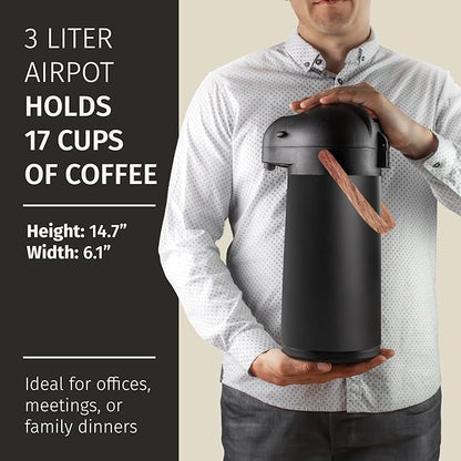 Thermal Coffee Carafe 102Oz w/Wood Trim, Keeps Coffee Hot - Image 7