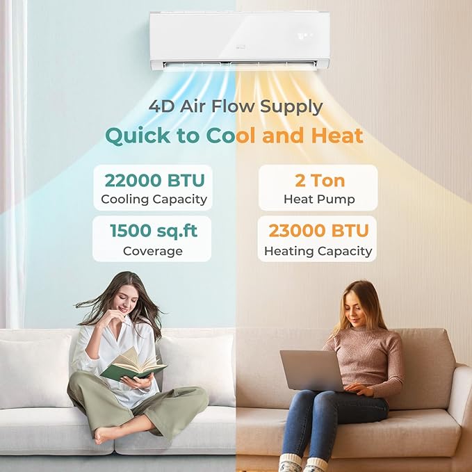 COSTWAY 24000 BTU Wifi Enabled Mini Split Air Conditioner & Heater, Energy - Image 7