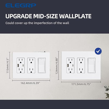 ELEGRP 3-Gang Screwless Decorative Wall Plates, Mid-Size Unbreakable - Image 6