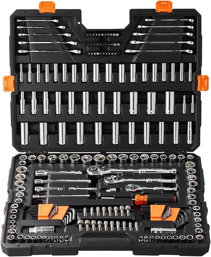 VEVOR Mechanics Tool Set, 1/4" 3/8" 1/2" Drive Deep and Standard Sockets - Image 9