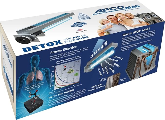 APCO Carbon Magentic Mount UV Air Purifier, Includes Single 2 Year Lamp - Image 6