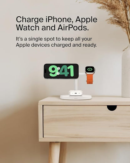 Belkin MagSafe-Compatible Charger, 3-in-1 Wireless Charging Station, - Image 2