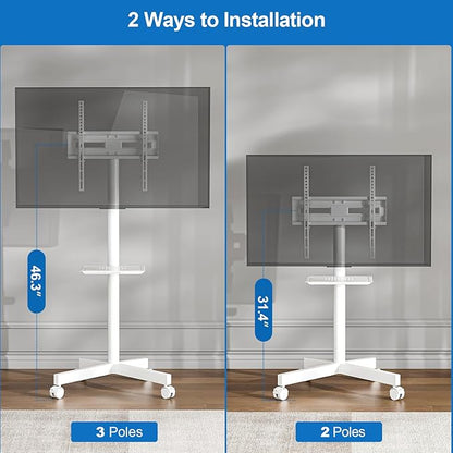 HOLMAXD Mobile TV Stand for 23-65 Inch LCD LED Flat/Curved Panel Screen TVs - Image 4