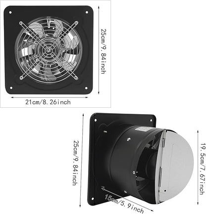 XUFOPLY 7.68 Inch Exhaust Fan, 110V 80W Wall Mounted Vent Fans 2600RPM Kitchen - Image 5